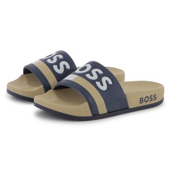 BOSS Infradito effetto goffrato beige
