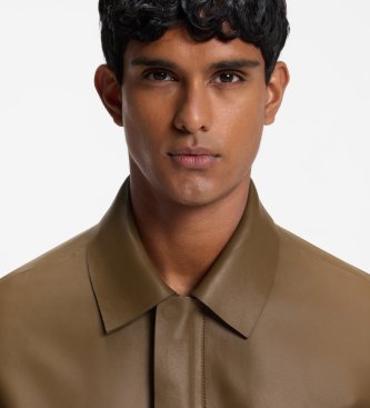 BOSS Icons70 brown leather jacket