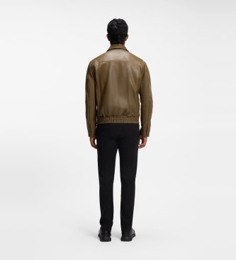 BOSS Icons70 brown leather jacket