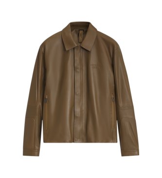 BOSS Icons70 brown leather jacket