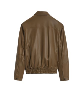 BOSS Icons70 brown leather jacket