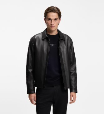 BOSS Icons70 black leather jacket