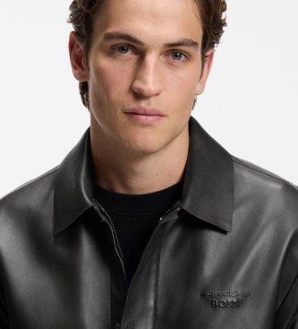 BOSS Icons70 black leather jacket
