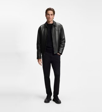 BOSS Icons70 black leather jacket