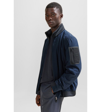 BOSS Grid Jacket marinbl