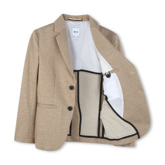 BOSS Blazer in tessuto elasticizzato beige