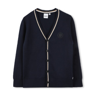 BOSS Cardigan in maglia blu navy