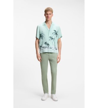 BOSS Pantaloni Chino Tapered verdi