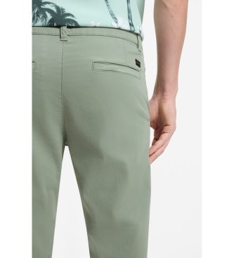 BOSS Pantaloni Chino Tapered verdi