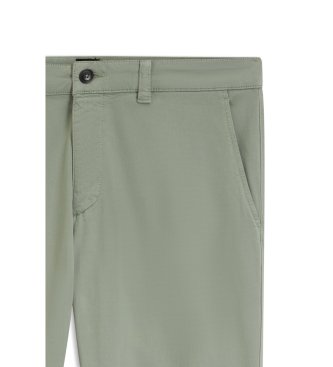 BOSS Pantaloni Chino Tapered verdi