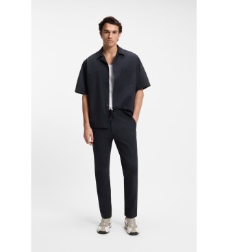 BOSS Tapered chino-bukser i marinebl�