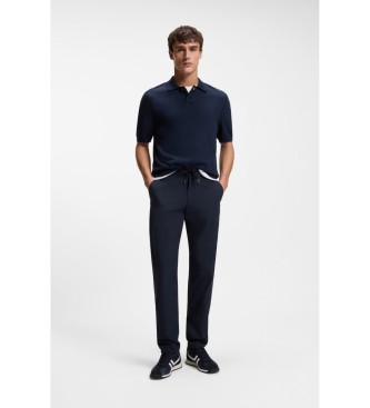 BOSS Pantaloni chino blu navy a gamba dritta