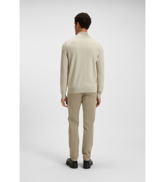 BOSS Beige Slim Chino Trousers