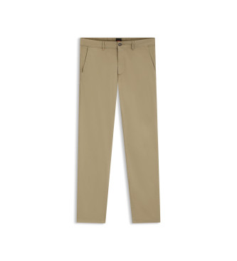 BOSS Beige Slim Chino Trousers