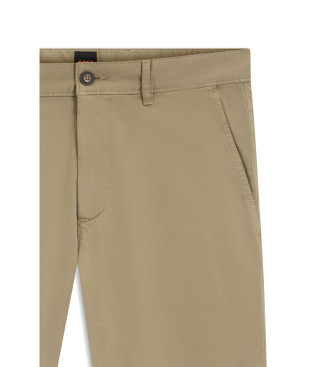 BOSS Beige Slim Chino Trousers
