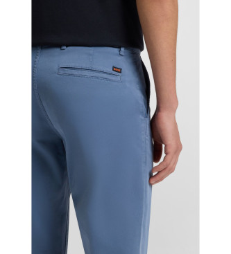 BOSS Hlače Chino Slim modre barve