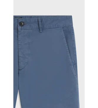 BOSS Hlače Chino Slim modre barve