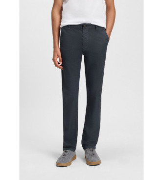 BOSS Navy Slim Chino Trousers