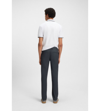 BOSS Navy Slim Chino Trousers