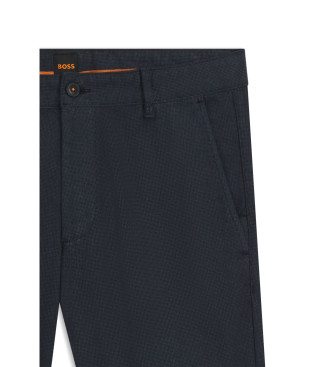 BOSS Navy Slim Chino Trousers