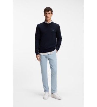 BOSS Calças Chino Slim Fit Satin Stretch Cotton Chino azul