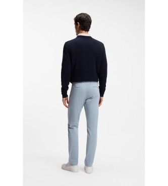 BOSS Calças Chino Slim Fit Satin Stretch Cotton Chino azul