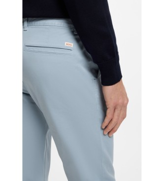 BOSS Calças Chino Slim Fit Satin Stretch Cotton Chino azul