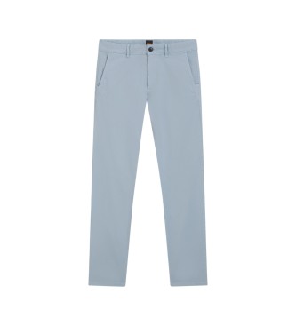 BOSS Calças Chino Slim Fit Satin Stretch Cotton Chino azul