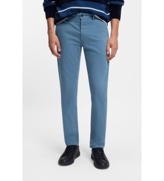 BOSS Chinos slim fit bl� chinos i bomullssatin med stretch