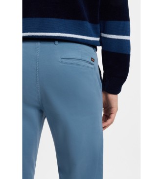 BOSS Chinos slim fit bl� chinos i bomullssatin med stretch