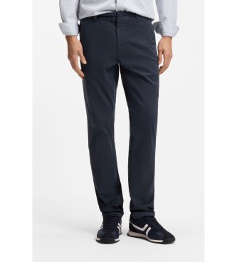 BOSS Navy slim fit chino trousers