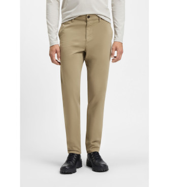 BOSS Beige taps toelopende chino broek