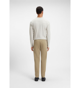 BOSS Beige taps toelopende chino broek