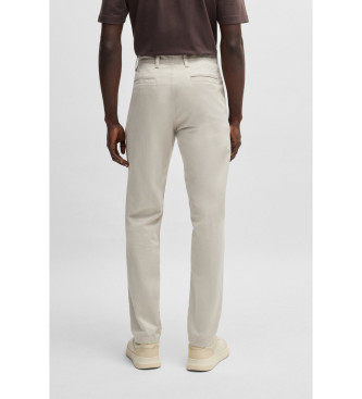 BOSS Beżowe zwężane spodnie chino