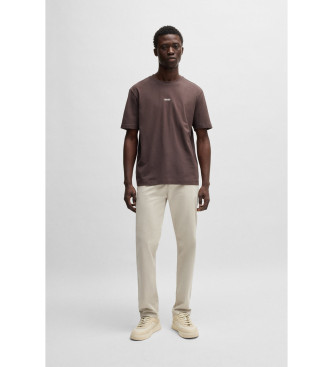 BOSS Beżowe zwężane spodnie chino