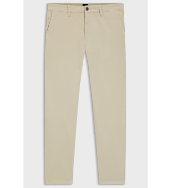 BOSS Beżowe zwężane spodnie chino