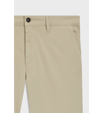 BOSS Beżowe zwężane spodnie chino