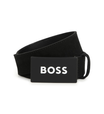 BOSS Cintura in pelle con logo nero