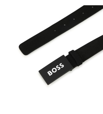 BOSS Cintura in pelle con logo nero