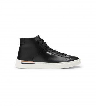 BOSS Clint Hito High Top Leather Sneakers zwart