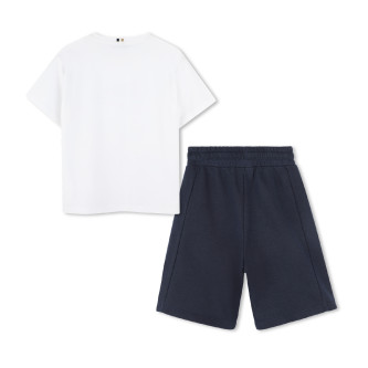 BOSS Hvide, marinebl shorts og t-shirt-st