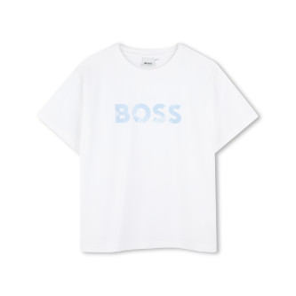 BOSS Hvide, marinebl shorts og t-shirt-st