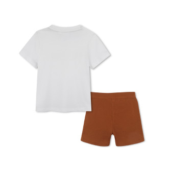 BOSS Conjunto de t-shirt e cales branco, castanho