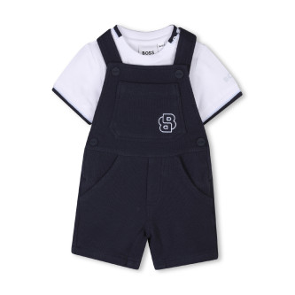 BOSS Dungarees and T-shirt set navy, white