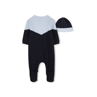 BOSS French navy terry towelling cap and pyjamas set