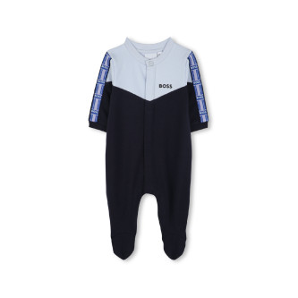 BOSS French navy terry towelling cap and pyjamas set