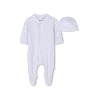 BOSS Pyjama- und Ltzchen-Set aus hellblauem Piqu