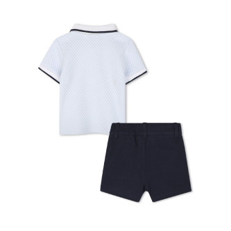 BOSS Hellblaues, marineblaues Poloshirt und Shorts im Set