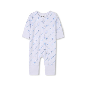 BOSS Pajama + bib + light blue cap set