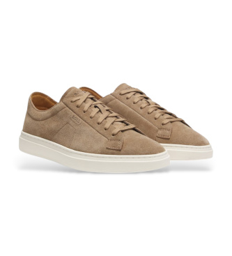 BOSS Sportschoenen met gegraveerd logo beige